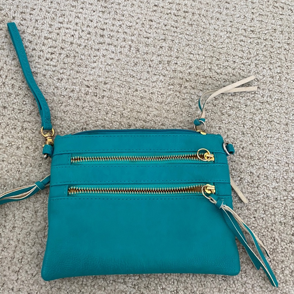 Turquoise leather bag